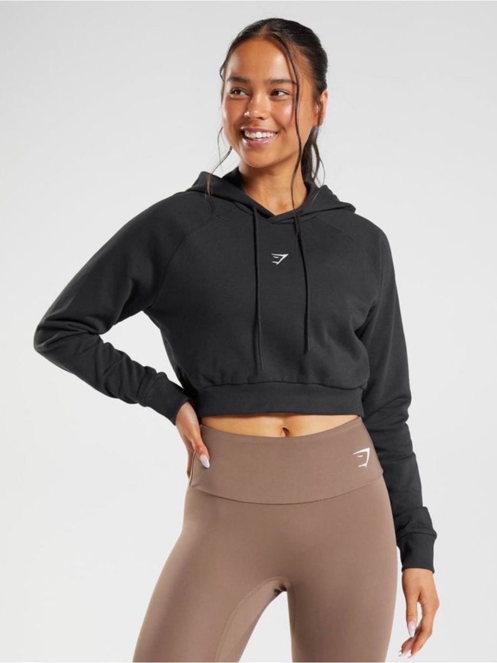 Gymshark Black Training Cropped Hoodie